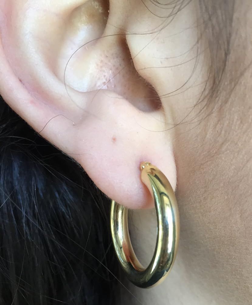 あい　Classic Hoops Thick Small Gold J12E-CLASSICTHICKHOOP-GOLD-1.